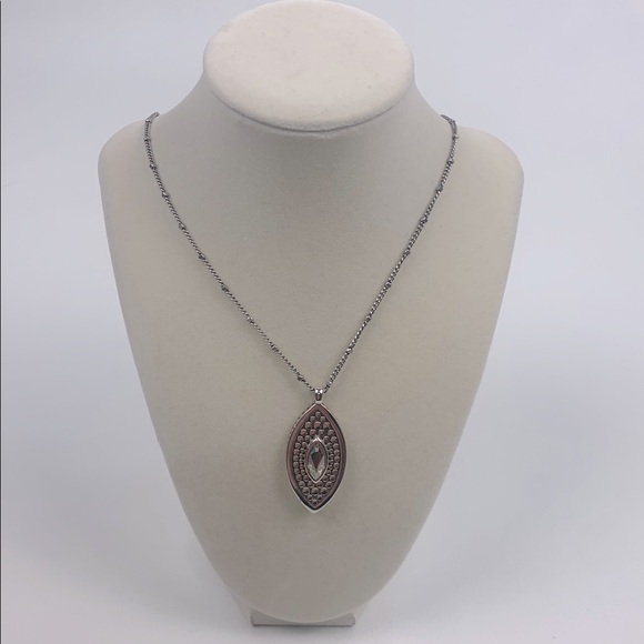 Brighton Silver Marquise Pendant Necklace New NWT - Picture 11 of 12